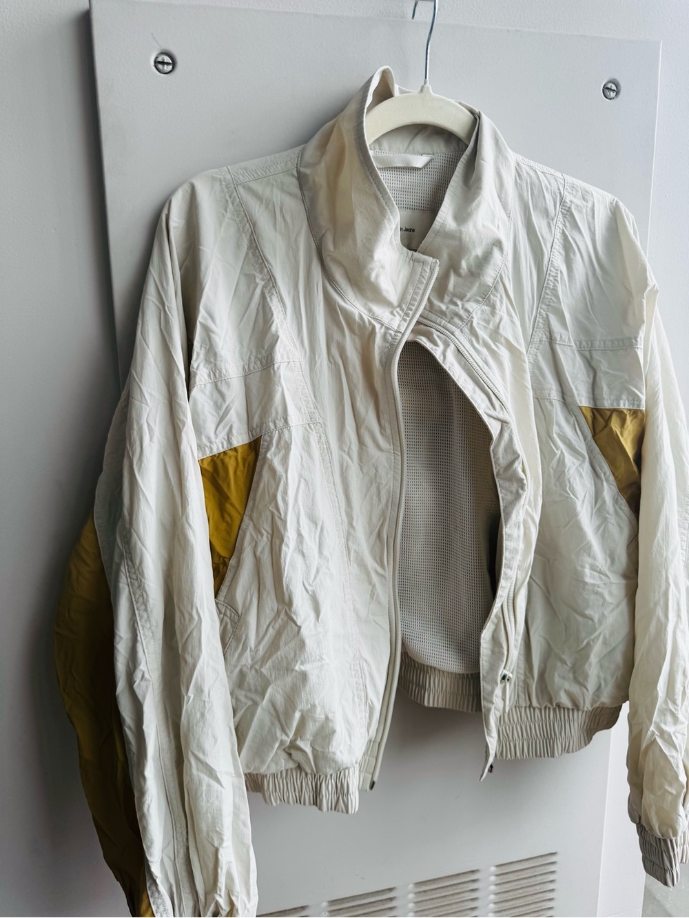 Calvin‎ Klein Colorblock Dolman Sleeve Cropped Bomber Jacket L - Picture 6 of 9